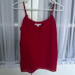 Socialite Red Tank Top with Lace - New With Tags